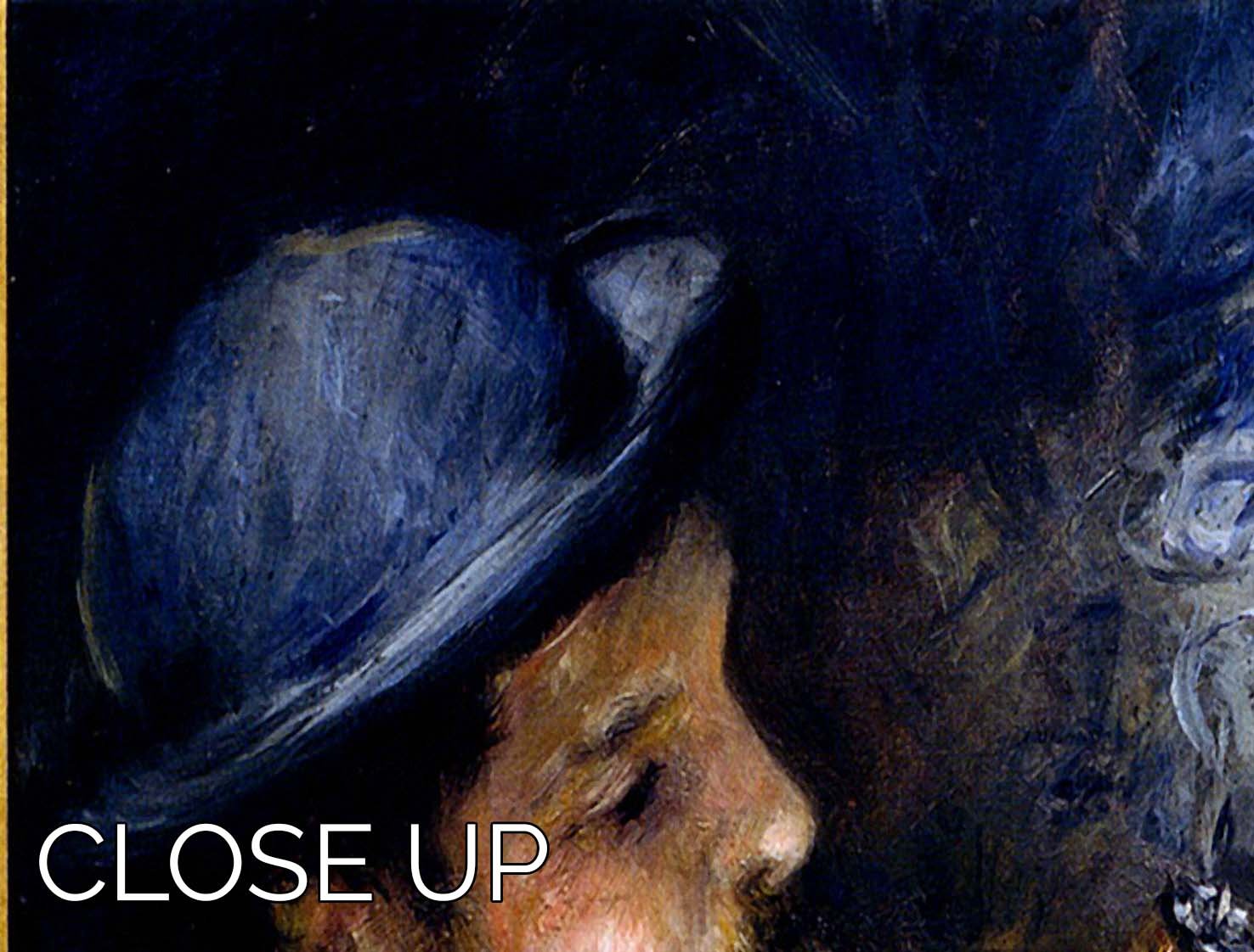 Three-panel canvas print featuring Claude Monet Reading A Newspaper by Renoir, showcasing vibrant colors and intricate details.